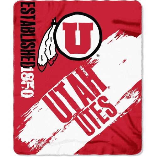 The Northwest Company NCAA Utah Utes Fleece Throw Blanket, 50 x 60, Painted