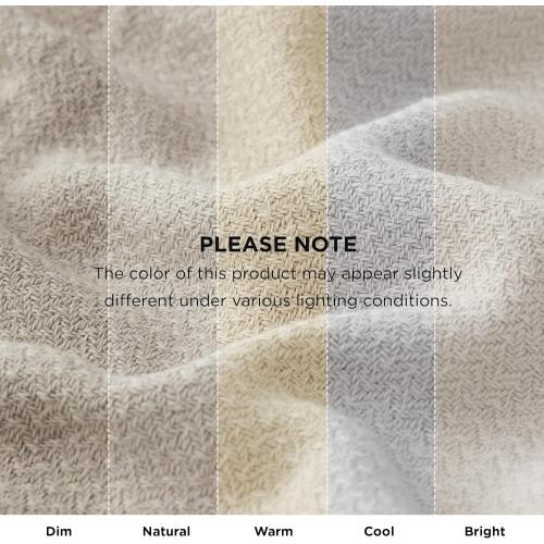 Bedsure GentleSoft 100% Cotton Blanket Queen Size for Bed - Cooling Breathable and Lightweight, Soft Cozy Textured Herringbone Woven Summer Blanket for Home Decor, Linen Beige, 90x90 inches