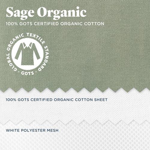 Baby Delight Beside Me™ Dreamer Bassinet | Bedside Sleeper & Baby Bassinet | 8-Position Height Adjustment | 100% GOTS Certified Organic Cotton Fabric | Organic Sage