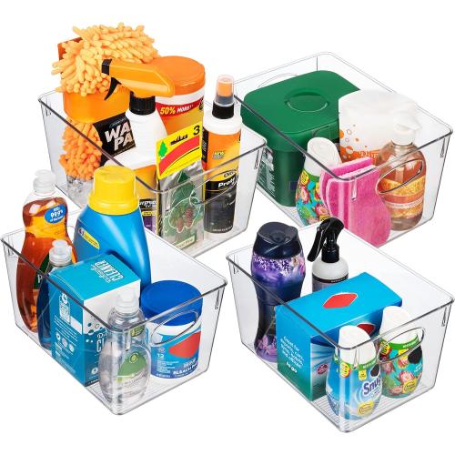 ClearSpace Plastic Storage Bins With lids, 4 Pack – Perfect Pantry Organization and Storage – Fridge Organizer, Pantry Storage Containers and Storage Bins, Cabinet Organizers