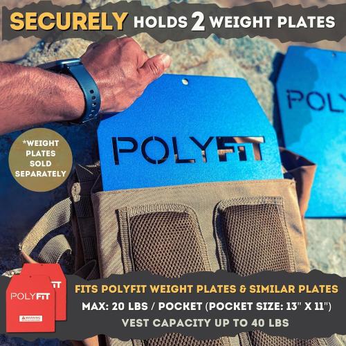 POLYFIT (Fortify) Weighted Vest for Strength and Endurance Training, Rucking, Fitness Workouts, Running, WODs missing weights
