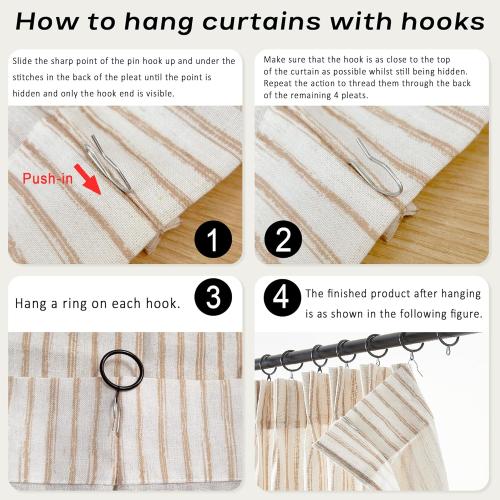 LIMON HOME Bathroom Curtains Window for Blue Cafe Curtains 24 Inch Length,Light Blue on Neutral Short Curtains 2 Panels