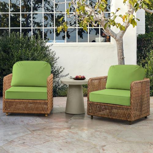 Outdoor Sunbrella Cushions for Patio Furniture Set of 2, 24x24 Water Repellent Chair Cushions Removable Seat Bottom & Back Cushion Covers for Chair, Sofa, Couch, Canvas Ginkgo