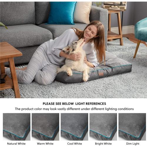 Bedsure Washable Dog Beds Large Sized Dog - 3 Inch Thicken Up to 80lbs Pet Mat Pillows with Removable Washable Cover, Grey