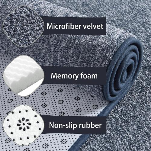 Soft Rugs for Bedroom, Living Room Area Rug Washable Memory Foam Small Entryway Throw Rugs Low Pile Minimalist Non Slip Bedside Rug Carpet for Kids Nursery Dorm Room Decor Blue