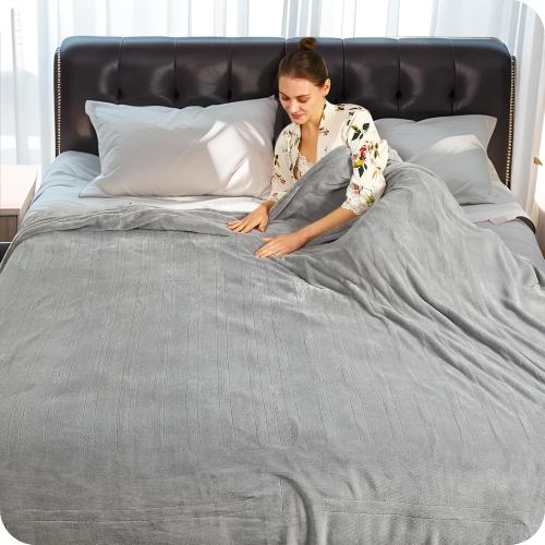 Size 72x84 Color Grey Electric Heated Blanket 72x84 Full Size with 4 Heating Levels and 10 Hours Auto-Off Large Oversized Heating Blanket with Soft Plush Fabric for Bedding - Gray