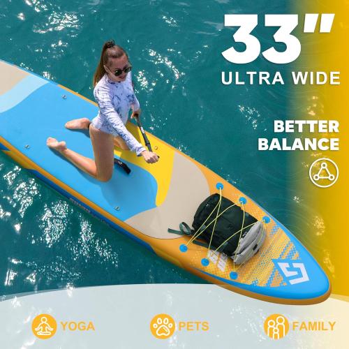 Starcity Size  11'*34*6 Blow Up Paddle Board, Inflatable Paddle Board,Paddle Board,Spacious and Stable, Anti Slip and Easy to Operate, Large Size Suitable for Single Person/Family/Pet Use.