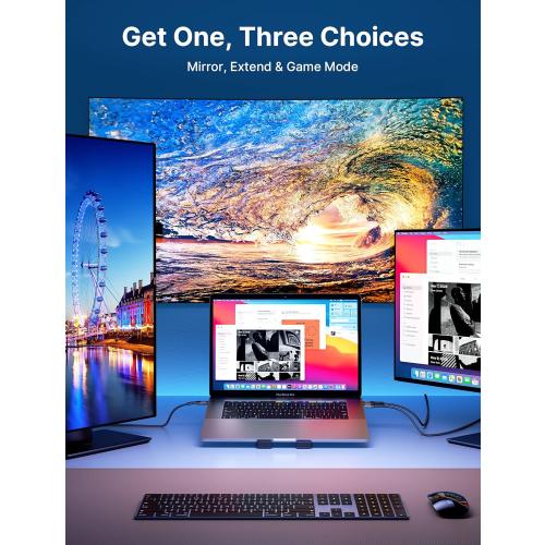 JSAUX USB C to HDMI Cable 10ft | 4K@60Hz | USB 3.1 Type C to HDMI 2.0 Cord for Home Office, (Thunderbolt 3/4 Compatible) with iPhone 16 Pro Max, MacBook Pro/Air, Galaxy S8 to S24, iPad Pro, iMac-Black