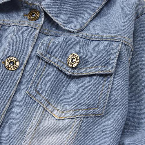 Size XS CM C&M WODRO Toddler Boys Girls Denim Jacket Big Brother Sister Embroidery Kids Jeans Jacket Top Button Down Coat Outerwear