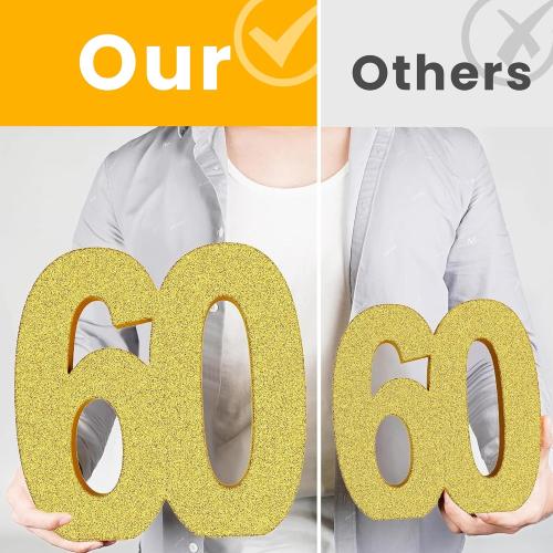 ToCome 60th Birthday Party Decorations 12x12 Inch Anniversary 60th Centerpiece Table Decorations