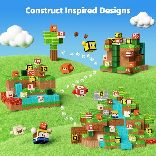 1 Multi GobiDex Magnetic Blocks Kids Building Toys for Boys Girls 3 , Game-Based Build MagWonder with Magnet Construction Toys, Upgraded STEM Sensory Gift for Birthday (1 inch)