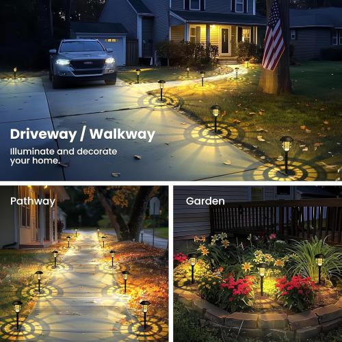SOLPEX Solar Lights for Outside, Solar Outdoor Pathway Garden Lights Waterproof, Solar Powered Landscape Lighting for Yard, Garden, Pathway, Patio, Porch, Walkway, Driveway, 8 Pack(Warm White)
