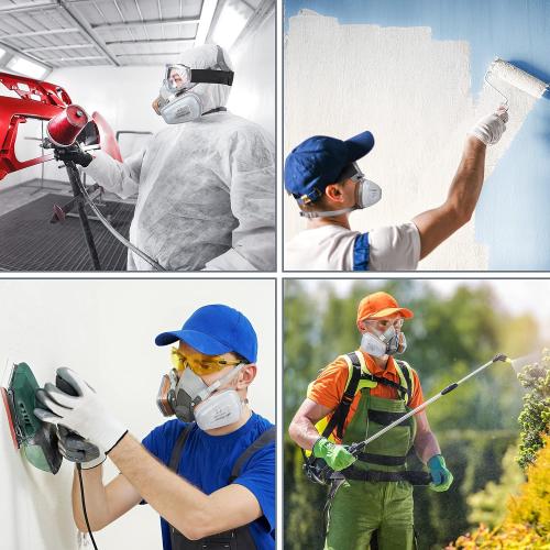 AirGearPro M-500 Reusable Respirator Mask with A1P2 Filters | Anti-Gas, Anti-Dust | Gas Mask Ideal for Painting, Woodworking, Construction, Sanding, Spraying, Chemicals, DIY etc