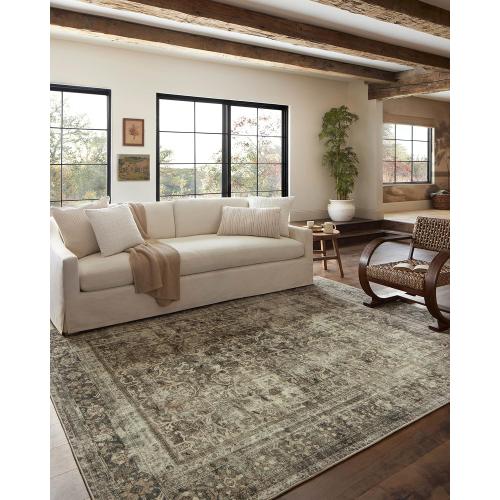 Loloi Magnolia Home by Joanna Gaines Sinclair Collection SIN-01 Pebble/Taupe 2'-3 x 7'-6, .25 Pile Height, Machine Washable, Runner Rug