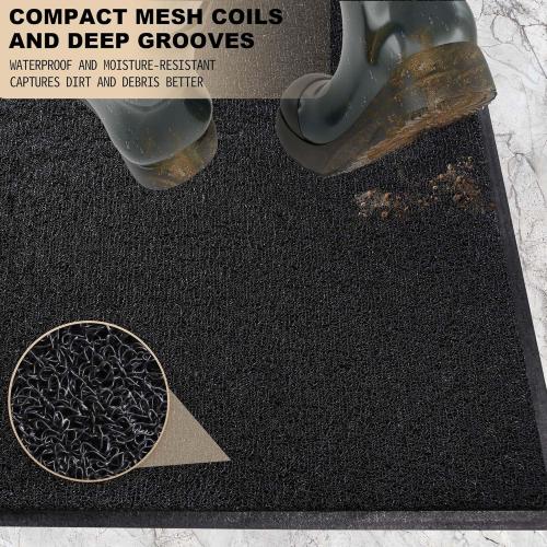 Amyracel Front Door Mat Indoor Outdoor Entrance, 48 x 72 All-Season Waterproof Doormat for Enterway, Heavy Duty Commercial Floor Mat, Fade Resistant, Rubber Back, Low Profile, Easy Clean