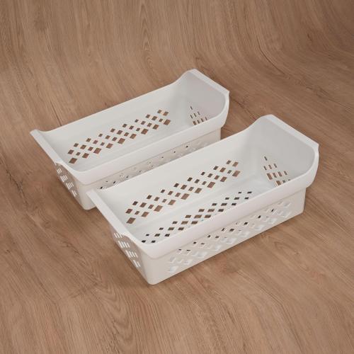 HECASA Storage Basket for Frigidaire Chest Freezer Crisper Drawer Accessory ABS Plastic Replacement 5304512718 White Universal