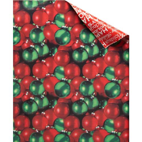 American Greetings 120 sq. ft. Vintage Christmas Wrapping Paper Bundle, Gingerbread, Ornaments, Peppermints (3 Extra Wide Rolls 40 in. x 12 ft.)