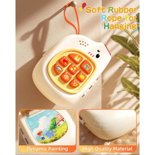 Baby Phone with Music for Toddler, Kids Sensory Busy Board, Early Educational Toy for Toddlers 1-3, Motor Skills Developmental Toy for 0-6-12-18 Month Age