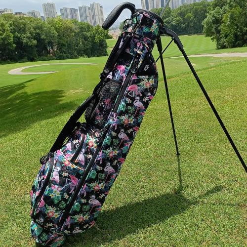 Sunday Golf Bag with 3-Point Strap & Stand – Lightweight Carry Bag with Cooler Pocket, Dual Valuables Pouches, Magnetic Tool Holder – Holds 5-6 Clubs for Par 3, Walking & Travel
