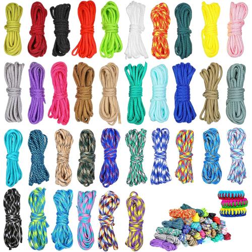 10 Colors 10ft Paracord 550 Combo kit, Paracord Bracelets Making kit - Multifunction Paracord Rope with Instruction for Making Lanyard, Dog Collar, Idea for Gift