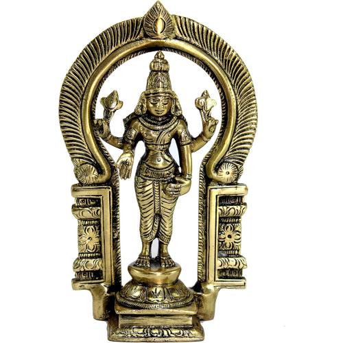 eSplanade Brass Lord Balaji Moorti Murti Idol Statue Praying Idol for Pooja - Vishnu Narayan Home Decor (7 inches Height)