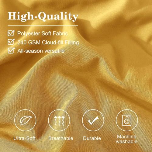 Monbix Full Comforter Set - 7 Pieces Bright Yellow Bed in a Bag Full Size Bedding Sets with Comforters, All Seasons Down Alternative Comforter with Sheets,Pillowcases & Shams