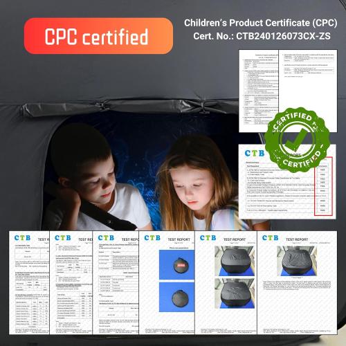 Size 47x47 Color Black Sensory Tent for Kids & Adults with Autism, ADHD, SPD - CPC Certification Large Size 47x47in Calm Corner Helps Children Relax, Reduce Anxiety & Improve Focus - Pop-up Blackout Play Tent