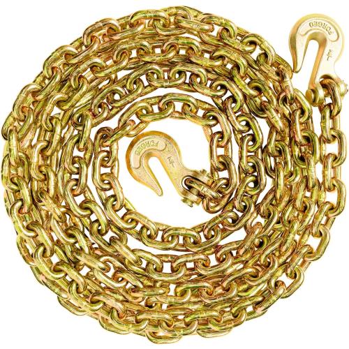 1/2 Chain Trailer Chains with Hooks, Grade 80 Tow Log Chain 12000 lbs Working Load for Truck Farm Construction(1/2 in x 16FT)