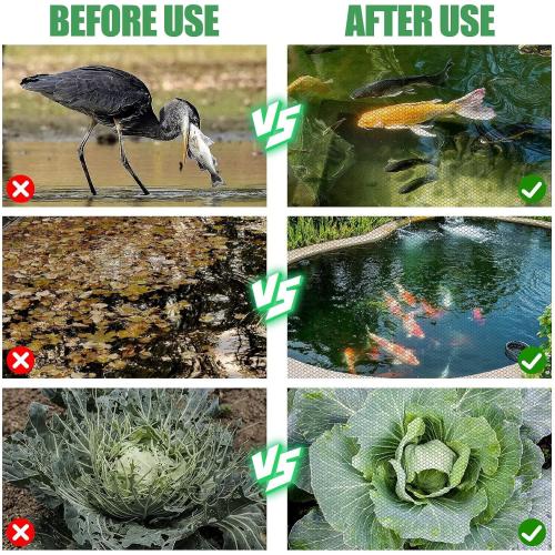 13 x 17 Ft Pond Netting for Koi Ponds - Heavy Duty Dome Net Tent Cover with Zipper, Keep Leaves Herons Out for Outdoor Garden Farm