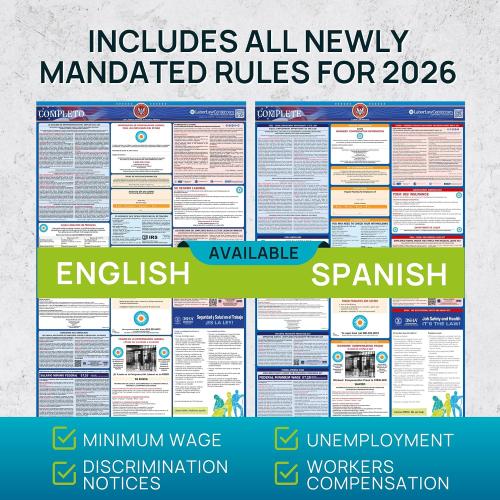 Labor Law Posters Texas 2026, English, Spanish, State Federal Notices | 26 x 39.5, Federal Workplace Notices With OSHA, EEOC, FMLA, Minimum Wage, HR Office, Worksite, Employee Posting Details