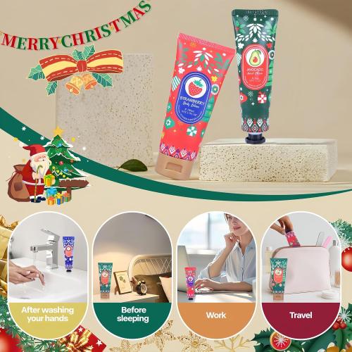 5 Pack Christmas Hand Cream & Body Lotion Gifts Set, Moisturizing Natural Scented Lotion Travel Size for Women, Holiday, Stocking Stuffers, Bridesmaid, Coworkers, Friends, Dry Cracked Hands