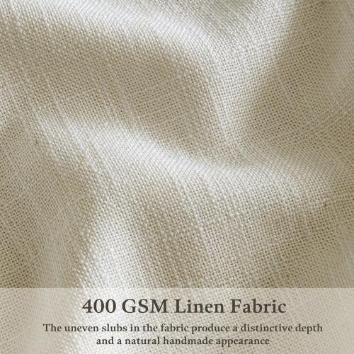 Farmhouse Linen Curtains 90 Inches Long for Living Room Dining 2 Panels Burlap Flax Pinch Pleated Drapes Hooks Rings Rustic Light Filtering Semi Sheer Tan Beige 90 Inch Curtain for Bedroom W50xL90