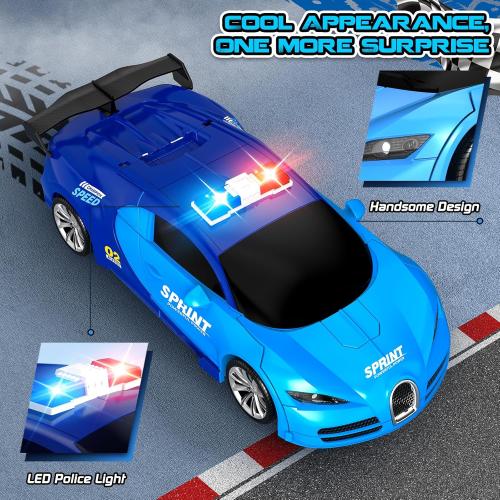 Remote Control Car, One-Click Becoming Robot Transforming Toys Car for Boys, Smooth Deformation, Demo Mode, 360° Rotation, Easy to Use, 2.4GHZ, with LED Lights, RC Cars for Christmas, Kids
