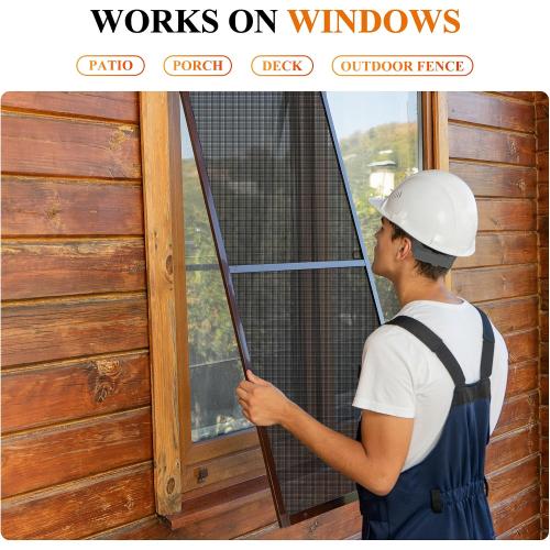 MAGZO Pet Proof Window&Door Screen Replacement Mesh, 48 W x 99 L, Black