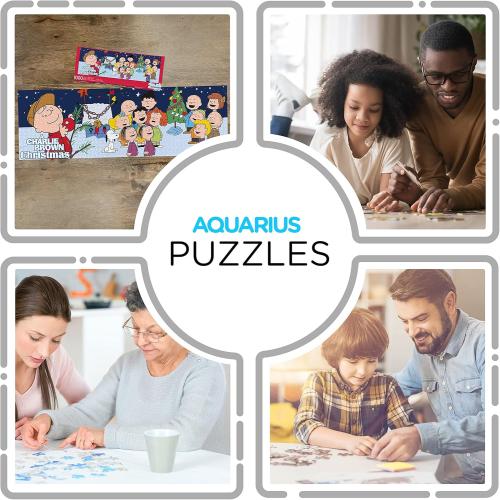 AQUARIUS Peanuts Charlie Brown Christmas Puzzle (Slim 1000 Piece Jigsaw Puzzle) - A Charlie Brown Christmas Puzzle - Officially Licensed - Glare Free - Precision Fit - 12 x 36 Inches, Multi Color