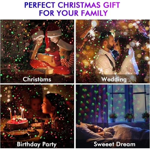Christmas Projector Lights Outdoor, BINKBANG Red & Green Christmas Light Projector with Remote & Timer, IP65 Waterproof Outdoor Holiday Decoration Light for Party, Yard & Patio