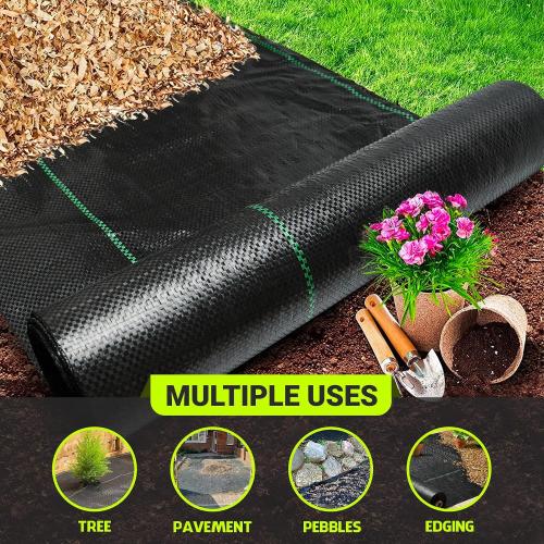 5ftx500ft Garden Weed Barrier Landscape Fabric (including Scissors & Gloves), Large Weed Block Gardening Mat, Heavy Duty Ground Cover Weeds, Superior Weed Landscape Control For Vegetable Projects.