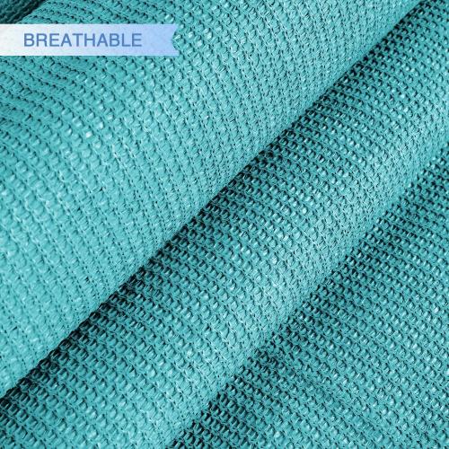 E&K Sunrise 8' x 8' Sun Shade Sail Rectangle Canopy Shade Cover UV Block for Patio Backyard Garden Outdoor (Turquoise)