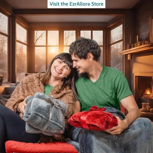 Fleece Lightweight Foot Pocket Blanket -Patent Pending- Gamer Gift for Men Who Have Everything - Gifts for Men Who Wants Nothing and Elderly Dads (Fleece, Silver Grey)