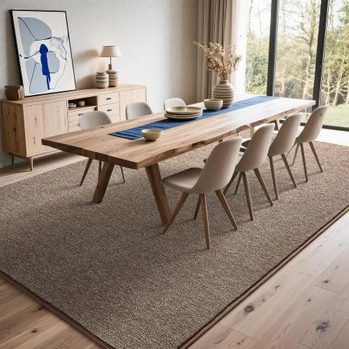 Tepook Soft Rugs for Living Room Bedroom, 7x10 Brown Modern Washable Non-Slip Area Rug, Indoor Memory Foam Carpets for Boys Girls Room Home Decor