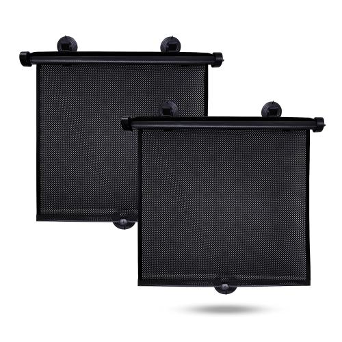 EcoNour Car Side Window Sun Shade (2 Pack) | Retractable Roller Sunshade for Kids | Baby Car Window Shades for UV and Sun Glare Protection | Baby Travel Accessories (15x17)