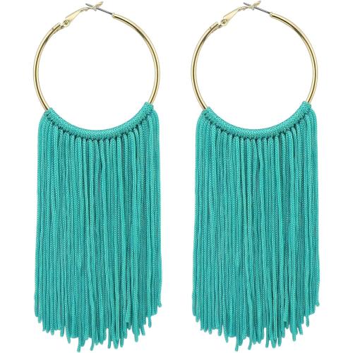 Earrings for Women Bohemian Hoop Drop Tassels Western Earrings Dangle Country Earrings Summer Beach Long Tassels Earrings for Women