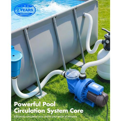 BluSwim 1.5 HP Self-Priming Pool Pump Max 6060GPH High Flow | 52FT Head Lift Energy Efficient, In/Above Ground Pool Pump with Hose Adapter, Boost Water Circulation & Filtration