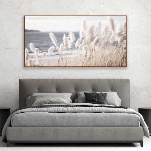 29x58 Wall Art Framed Artwork Decor Nature Canvas Art ReedSeascape Wall Decor for Bedroom Living Room Decoration Home Kitchen Office 29 x 58