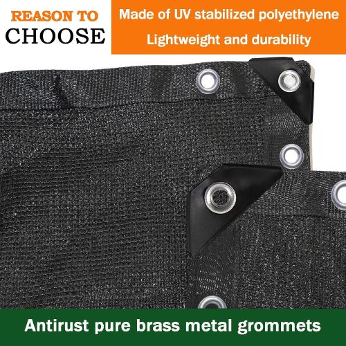 90% Black 20ft x 40ft High Density Fabric Shade Sun Shade Cloth Shade Mesh Canopy Taped Edge with Grommets for Garden Patio, 12pcs Bungee Balls Ropes Included