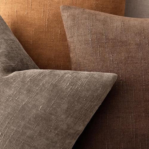 ANRODUO Pack of 2 Decorative Textured Throw Pillow Covers Soft Taupe Grey Euro Accent Solid Chenille Cushion Cover Cozy Farmhouse Pillow Case for Couch Sofa Bedroom Living Room Home Decor 24x24 Inch