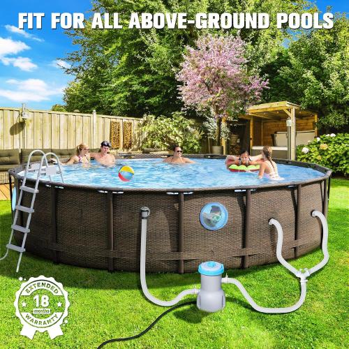 LuxBlue 800 GPH Above Ground Pool Filter Pump, Energy-Saving Pool Cartridge Filter Pump | Dual Action: Accelerate Water Flow & Capture Debris Quickly - Improve Water Clarity | Easy to Setup & Maintain