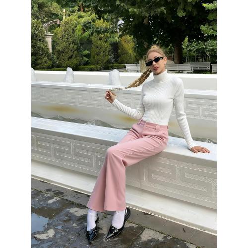 Size M/L ....Turtleneck Ribbed Sweaters for Women Cute Sexy Knitted Warm Fitted Sweater