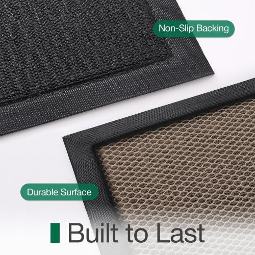 LUMI Outside Welcome Door Mat 32x47, Non-Slip Durable Rubber Easy Clean | Hello Print, Stain Resistant, Low-Profile Dirt Trapper Entrance Doormats, For Back Door Entryway Porch Garage
