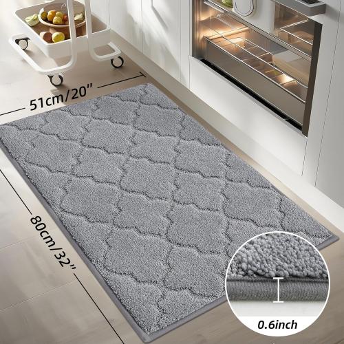 COSY HOMEER Kitchen Rugs Washable Non Slip Kitchen Mats for Floor Absorbent Kitchen Carpet 20 x 32 Soft Rugs for Kitchen,Sink Mat,Entrance,Area Rugs,Grey